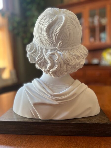 Hair Bust of Boy della Robbia Statue Reproduction Sculptures Back View